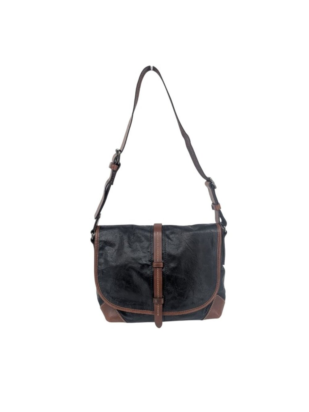 Vtg Francesco Biasia Shoulder Handbag Split Leather Colorblock Y2K Casual Small